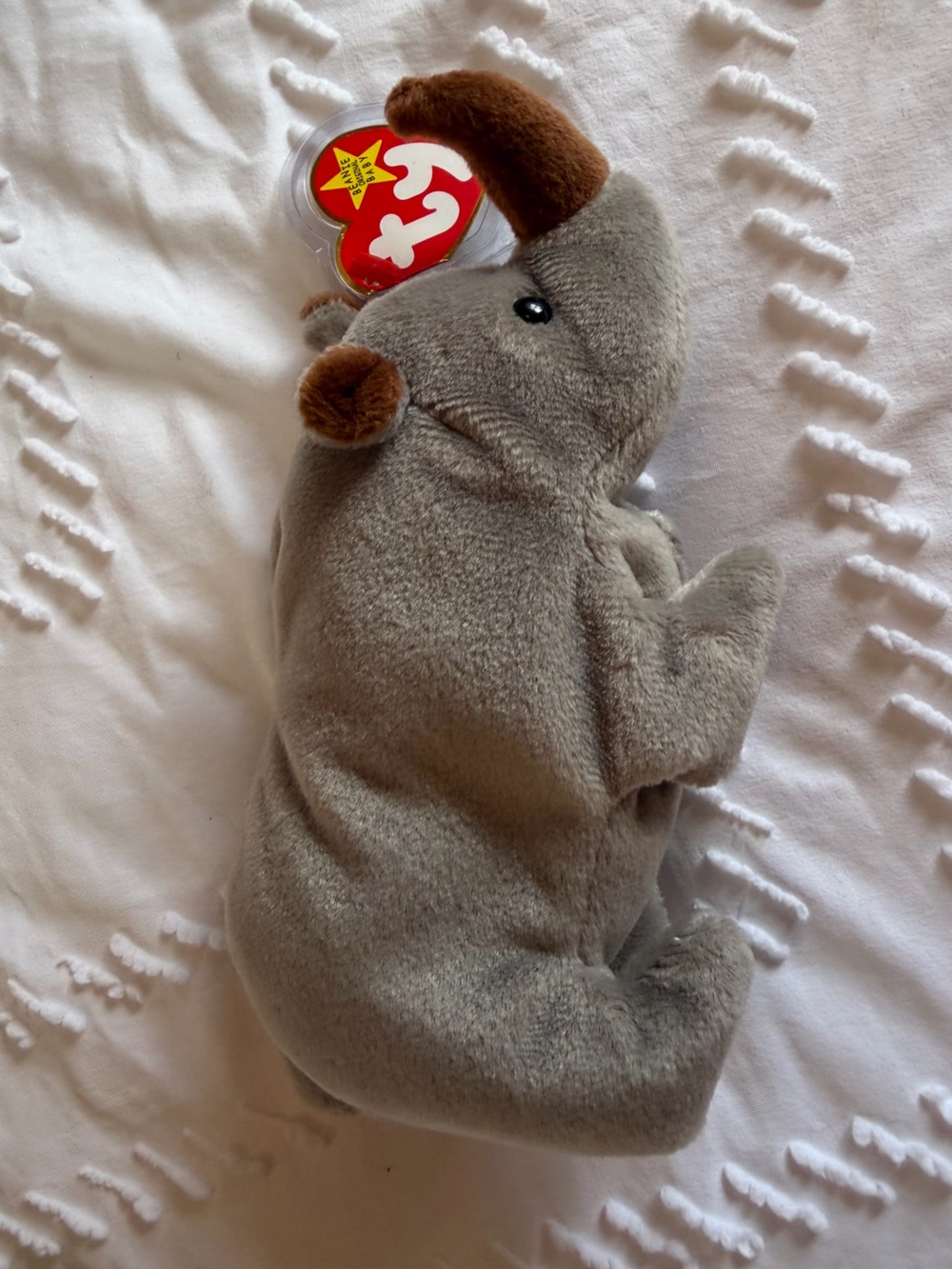 Vintage 1996 Ty Beanie Baby - Spike the Rhinoceros (Style 4060) Retired with tag